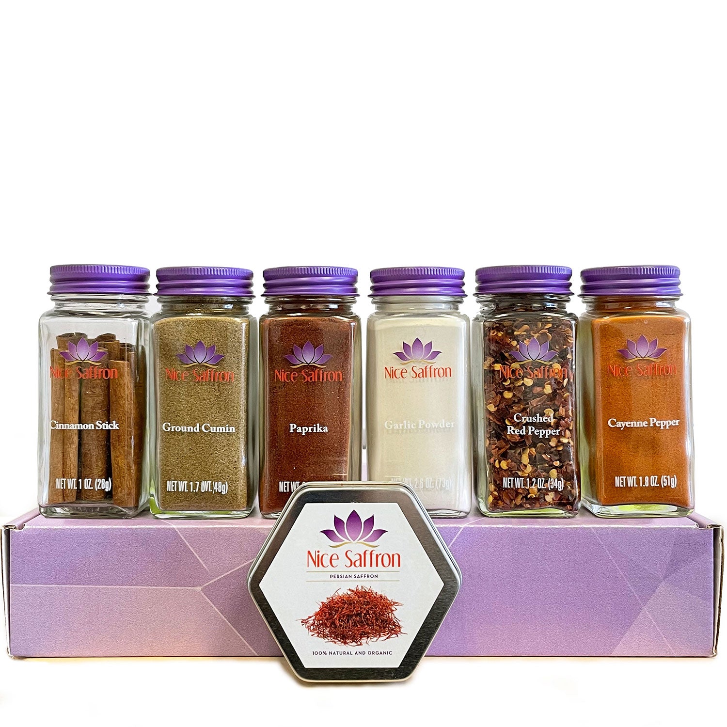 6 Pack Spices & Saffron Cooking Gift Set Indian